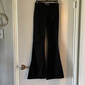 High Rise Black Flare Jeans